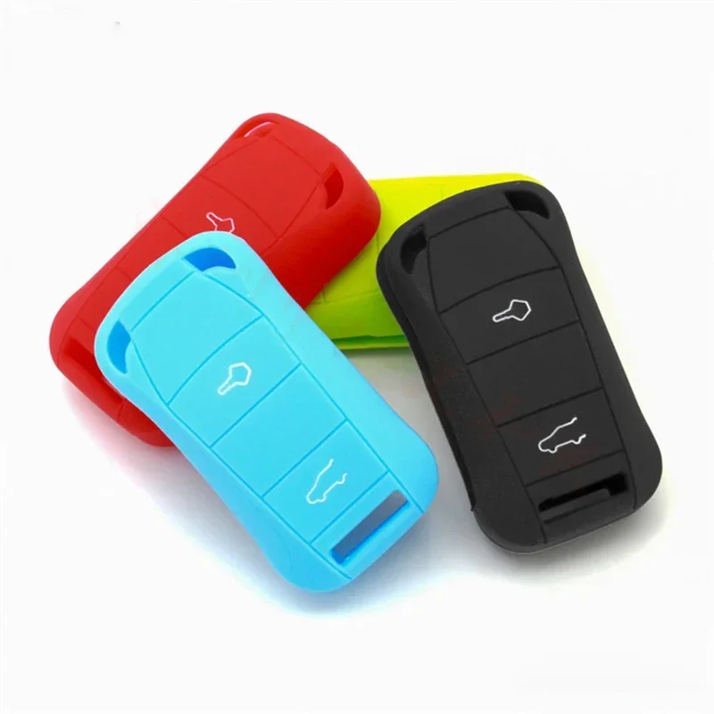 2 3 Buttons Silicone Car Key Case Cover Shell for Porsche Cayenne GTS 2004 2005 2006 2007 2008 2009 2010 2011 Fob Key Case