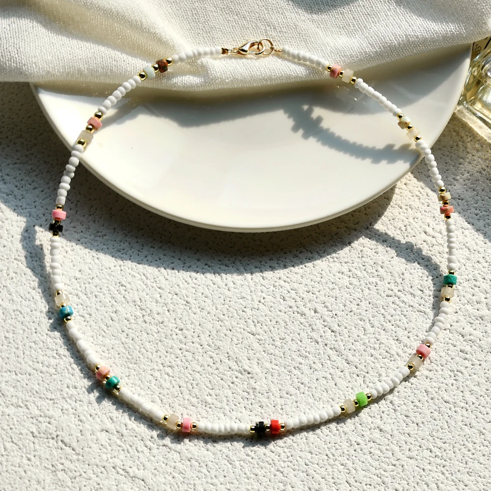 Y2K Necklaces for Women 2022 Fashion Bohemia Colorful Beaded Choker Summer Beach Jewelry Gifts