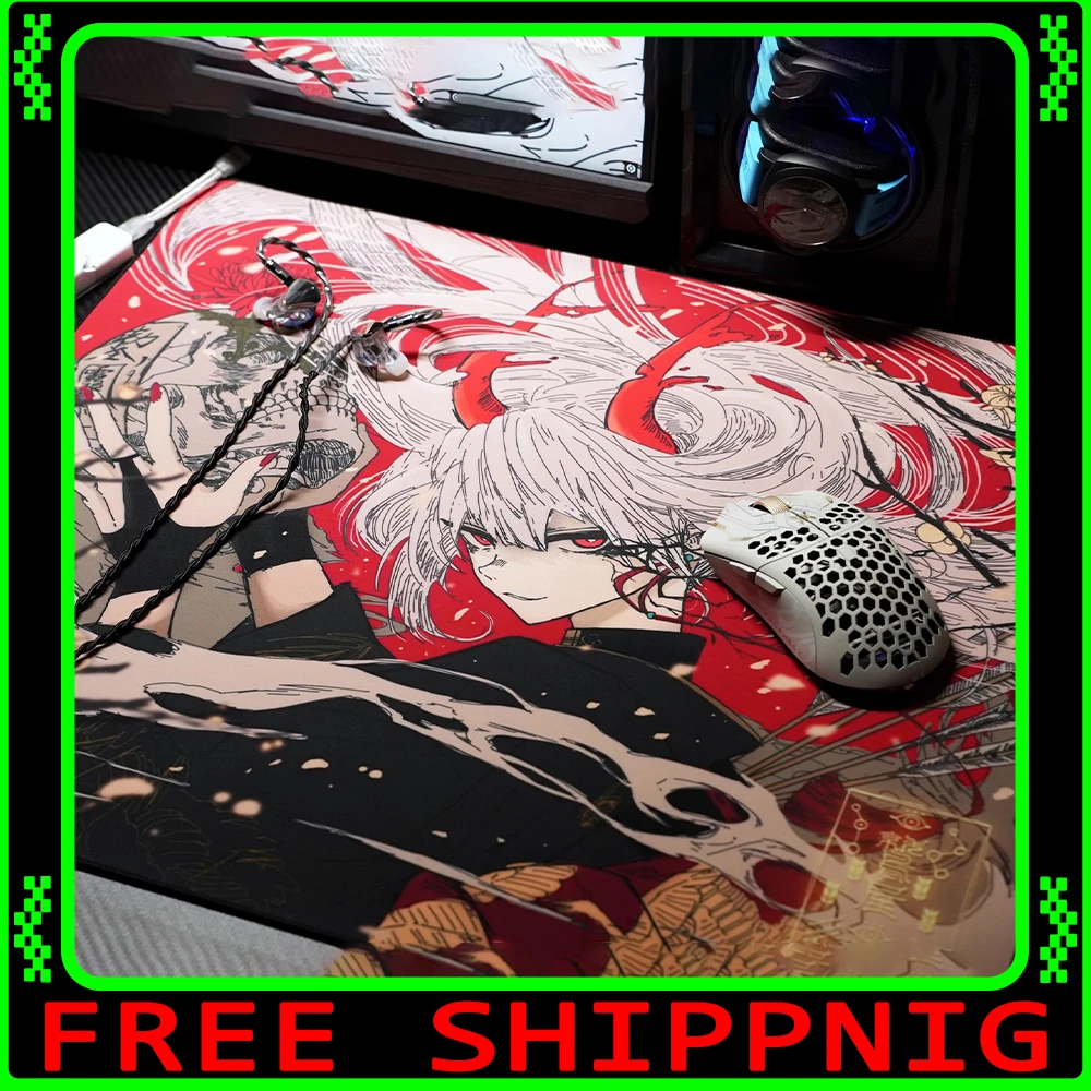 

AbyssGaming Red Skeleton Mouse Pad Professional Gamer with Ultra-fast Mid Hardness Speed Gaming MousePad Similar To Lightning