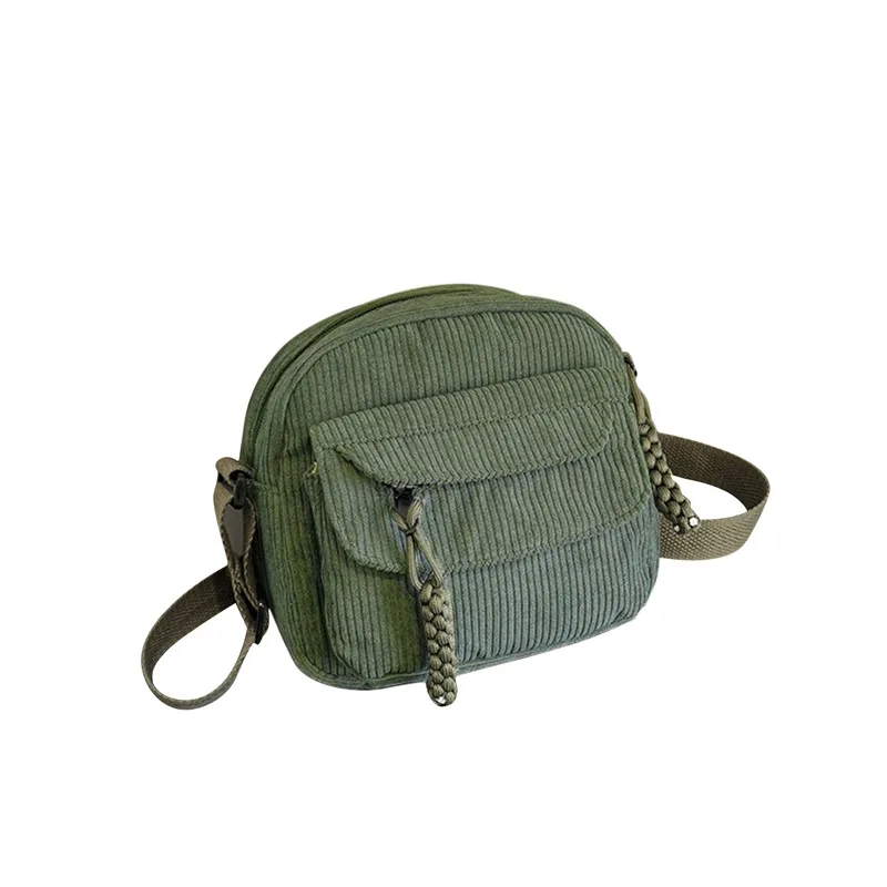 Borsa a tracolla piccola da donna in velluto a coste Borsa a tracolla per ragazza adolescente Bolsa Borsa carina per studenti Borse a tracolla Harajuku coreane da strada