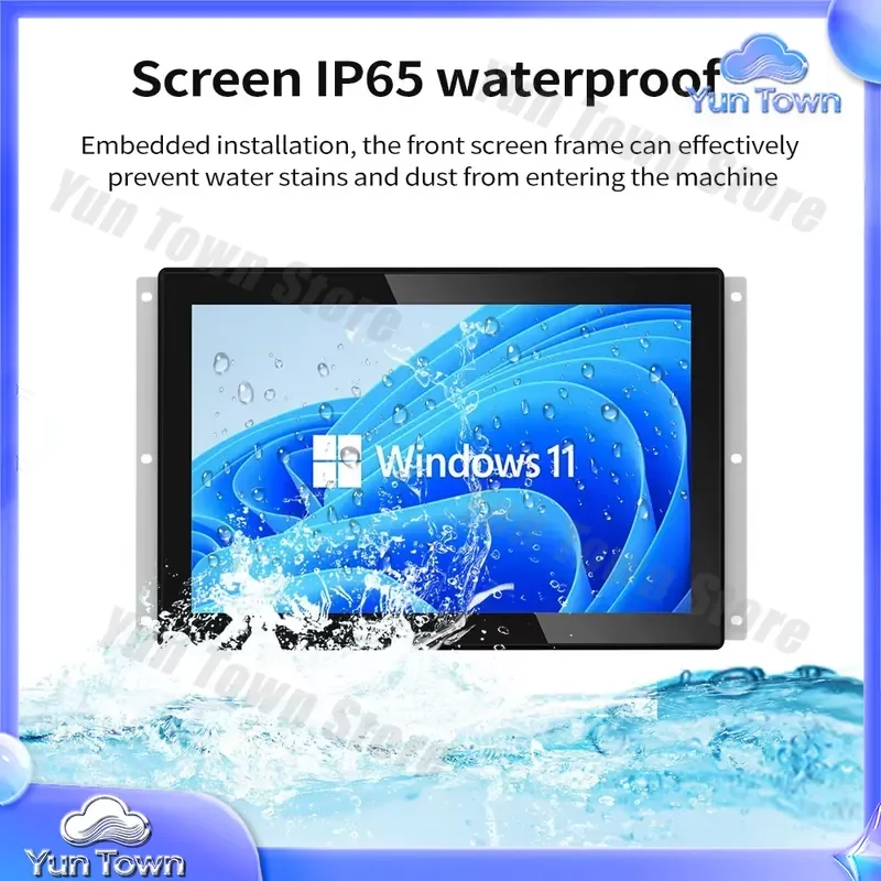 for TFT LCD 15 inch IP65 true flat all in one computer for i5 6th gen ddr4 win ubuntu touchscreen display gpio com industrial