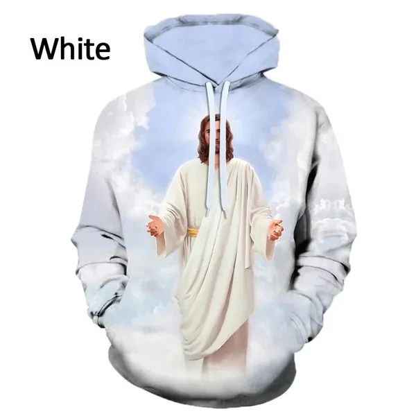 Dear God Jesus Christian God Hoodies For Men Fashion Cool 3D Printing Men\'s Pullovers Sweatshirts Tops Loose Plus Size Tracksuit