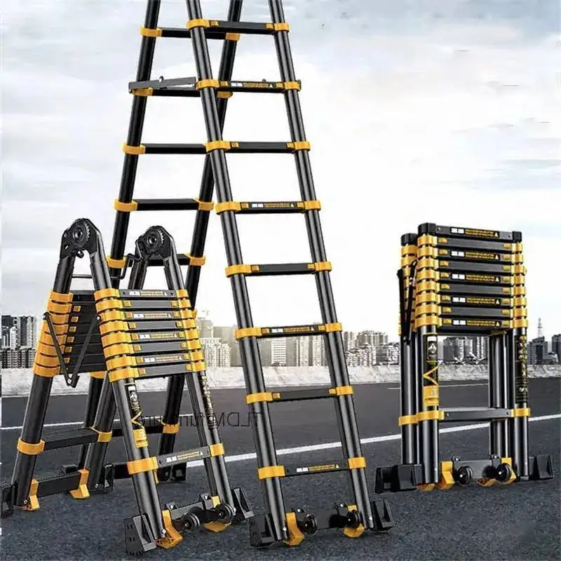 Ladder Furniture Thickened Portable Home Aluminum Folding Herringbone Telescopic Multifunctional Ladder Engineering Ladder for C