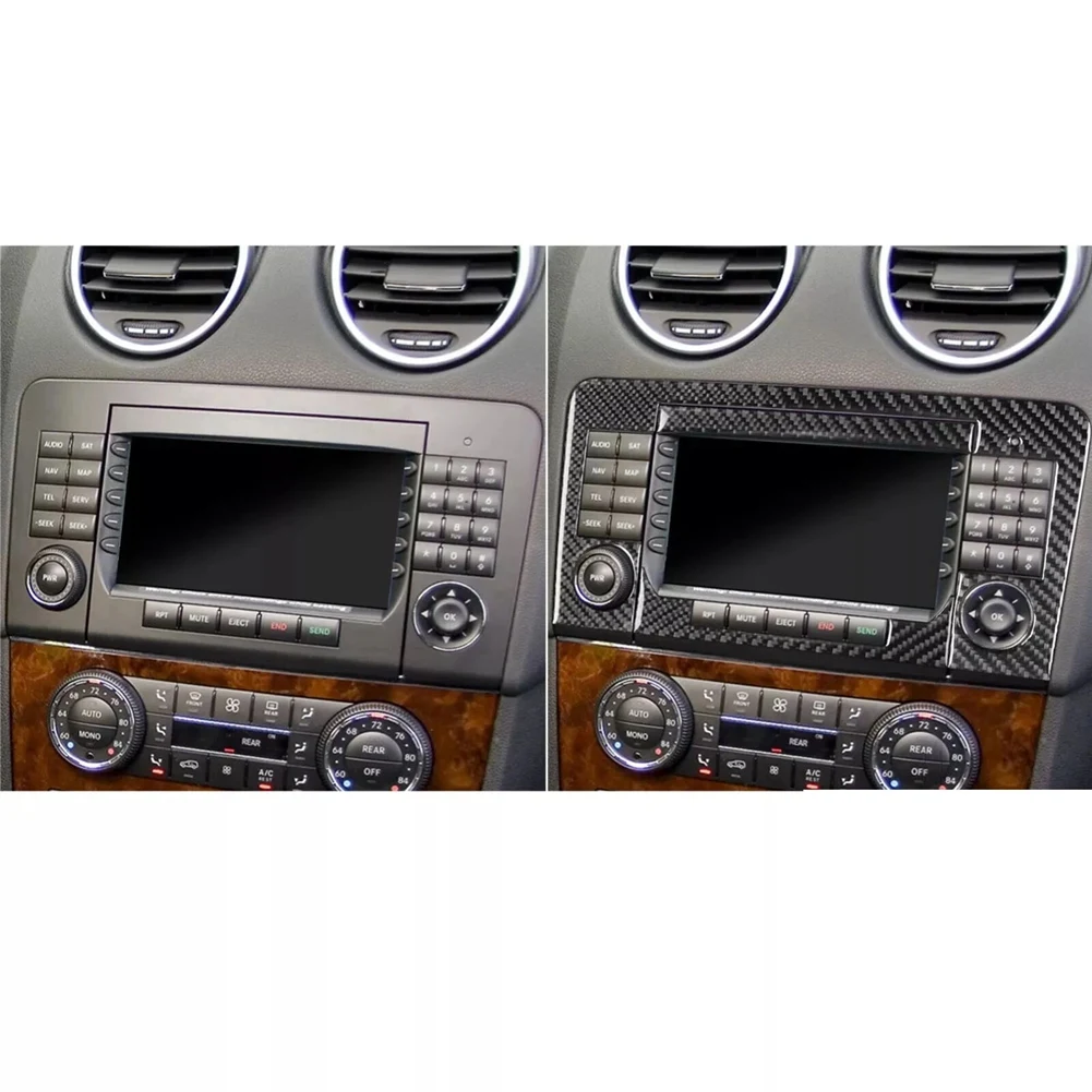 【Падение цены! !】Углеродное волокно, центральная консоль, радионавигационная рамка, накладка для Mercedes Benz M-Class W164 2006-2012, автомобильные аксессуары