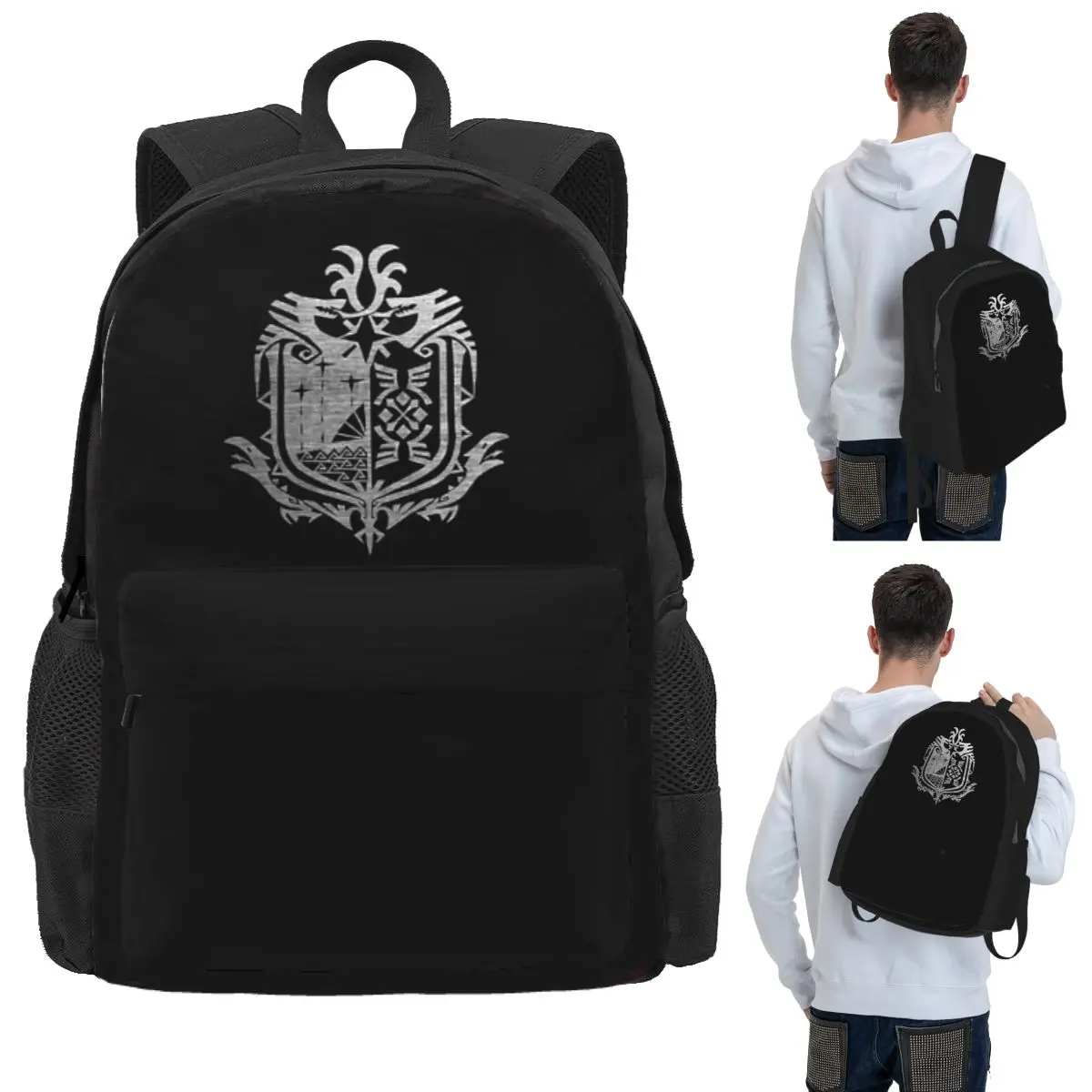 Monster Hunter World Student Backpack School Bag Hiking Travel Daypack for Men Women Bookbag Shoulder Bags