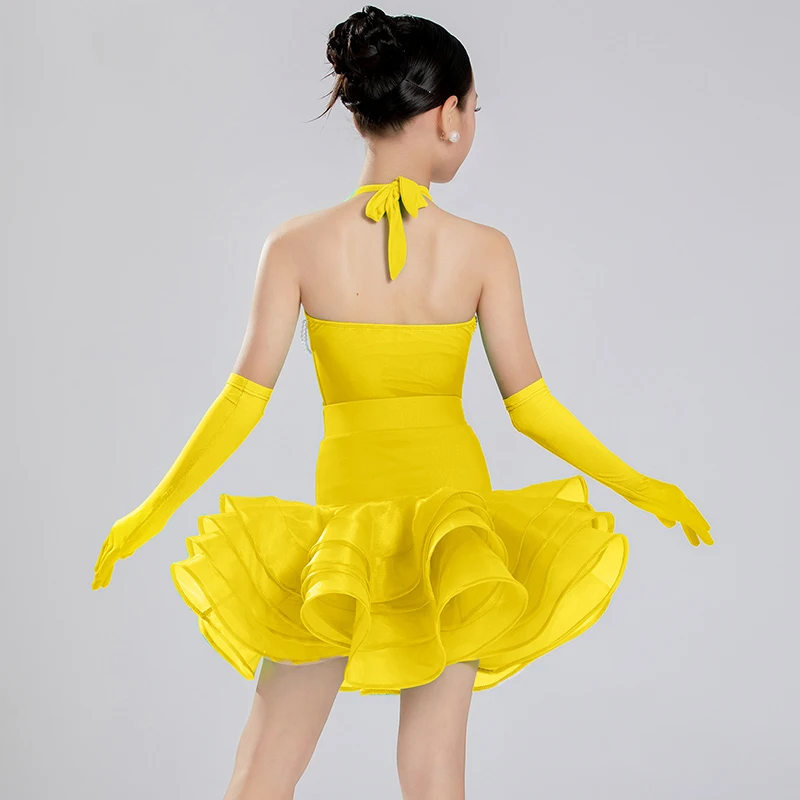 

Salsa Latin Dance Dress Girls Dancing Dress Competition Samba Tango Rumba Ballroom Dress Standard Kids Latin Dance Costume Girls