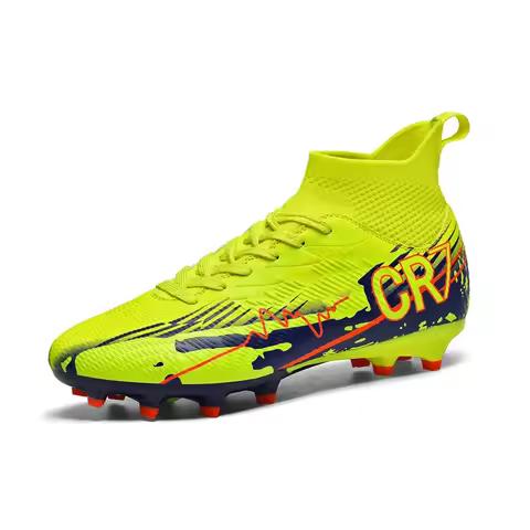 Soccer Shoes Men's TF/FG Football Boots Anti-slip Breathable Outdoor Grass Soccer Boot High-Top Non-Slip Sports Soccer Sneakers