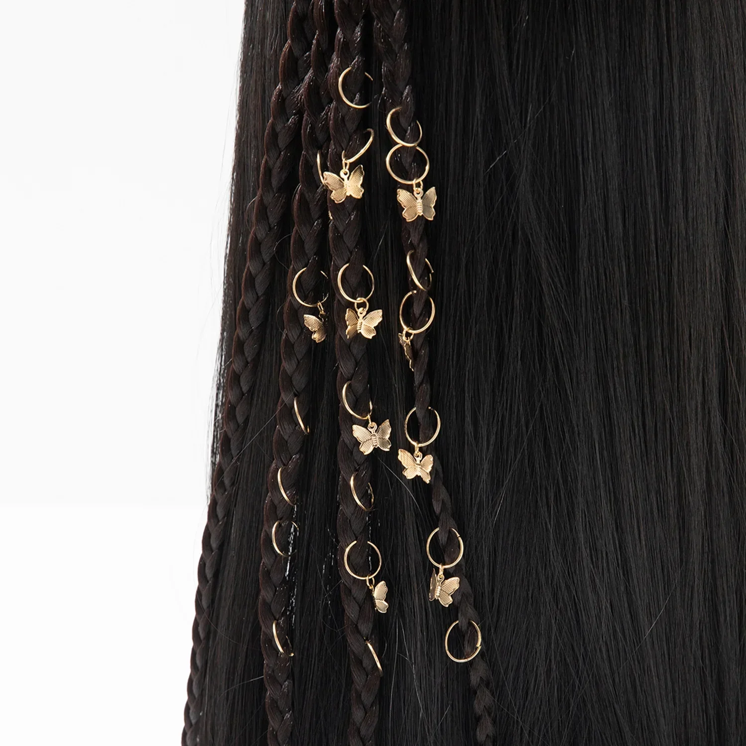 

20pcs Boho Butterfly Hair Ring Dreadlocks Beads Hair Braid Rings Clips Dread Locks Hair Braiding Accessories