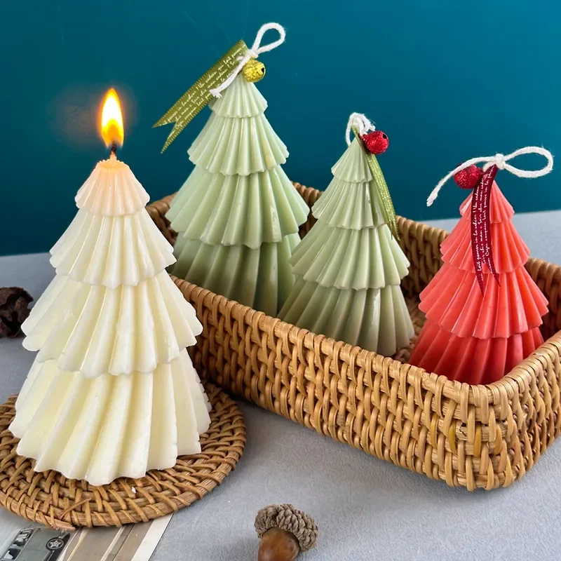 

3D Geometric Pine Silicone Candle Mold DIY Christmas tree Craft Gifts Making Aromath Soap Resin Molds Home Decor Supplies