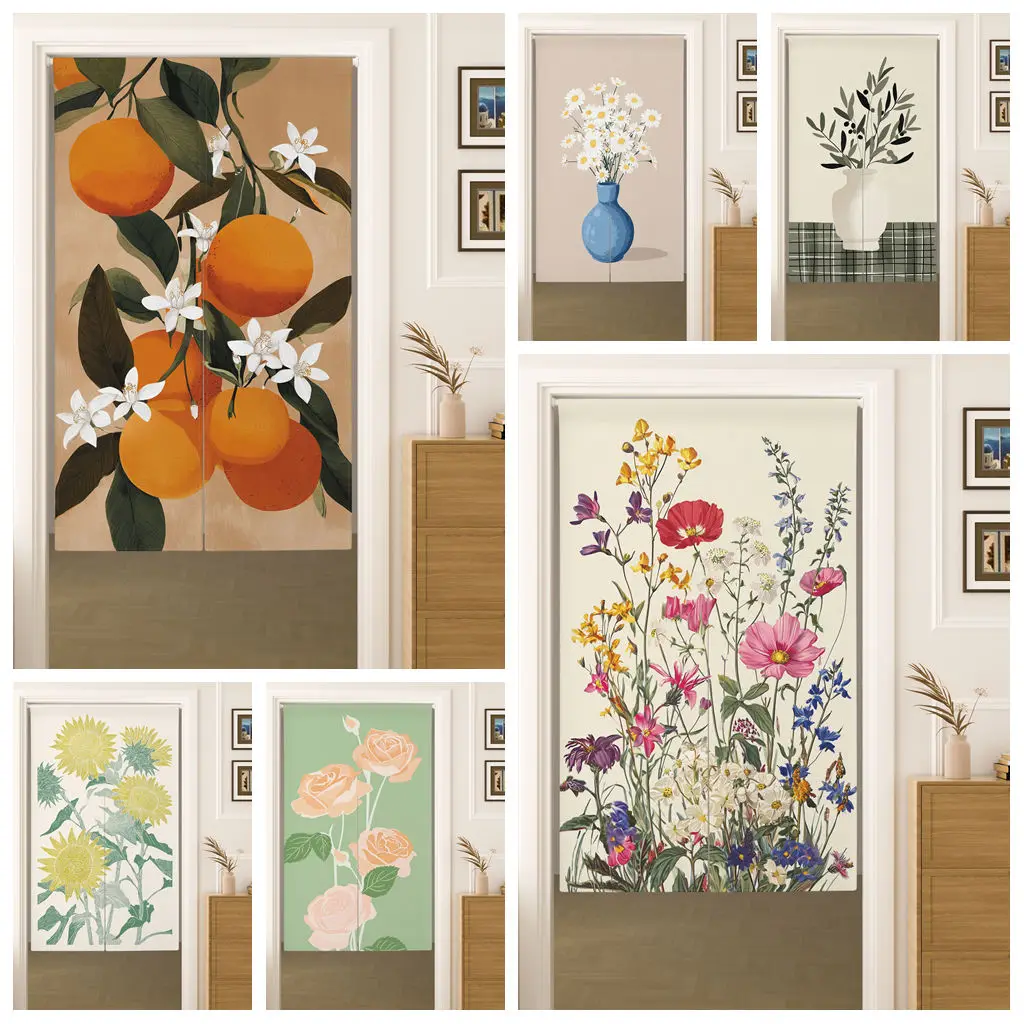 modern simple noren door curtain half panel for bedroom living room kitchen restaurant entryway Can be used as a partition