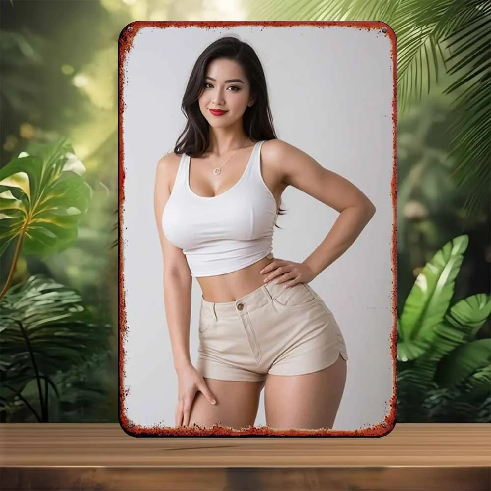 

Fashion Woman Tin Wall Art Metal Vintage Sign Home Bar Decor