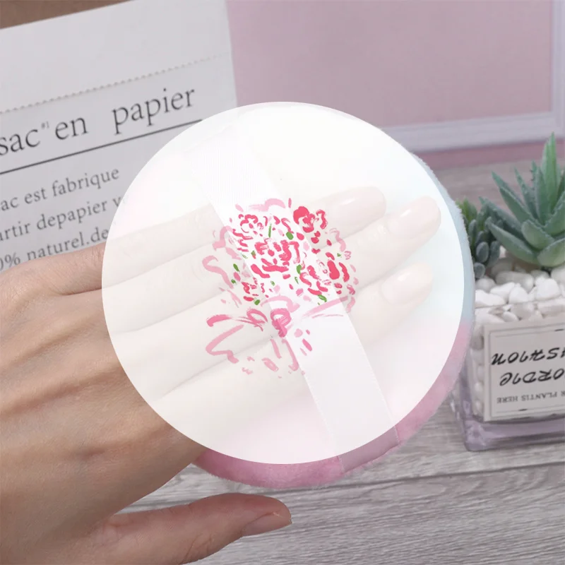 원형 10.5CM 화장용 부드러운 플러시 파우더 컬러 퍼프 스펀지 탈크 파우더 화장 도구