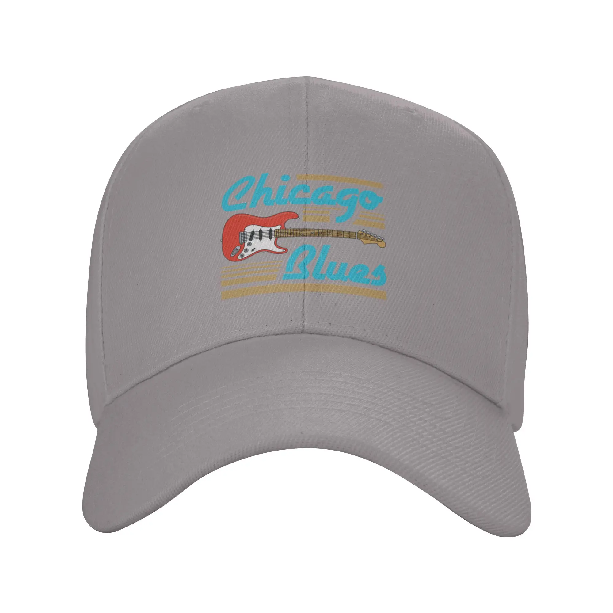 Chicago Blues Musician Guitar Trendy Baseball Cap Parent-Child Outing Sport Cap Headwear