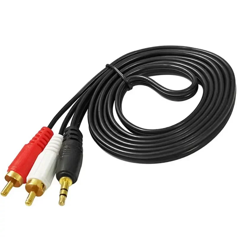 Audio Cable Split Into Two Audio Cable 3.5mm Connection Cable Converted To Dual Lotus RCA Plug Phone Computer Speaker Amplifier