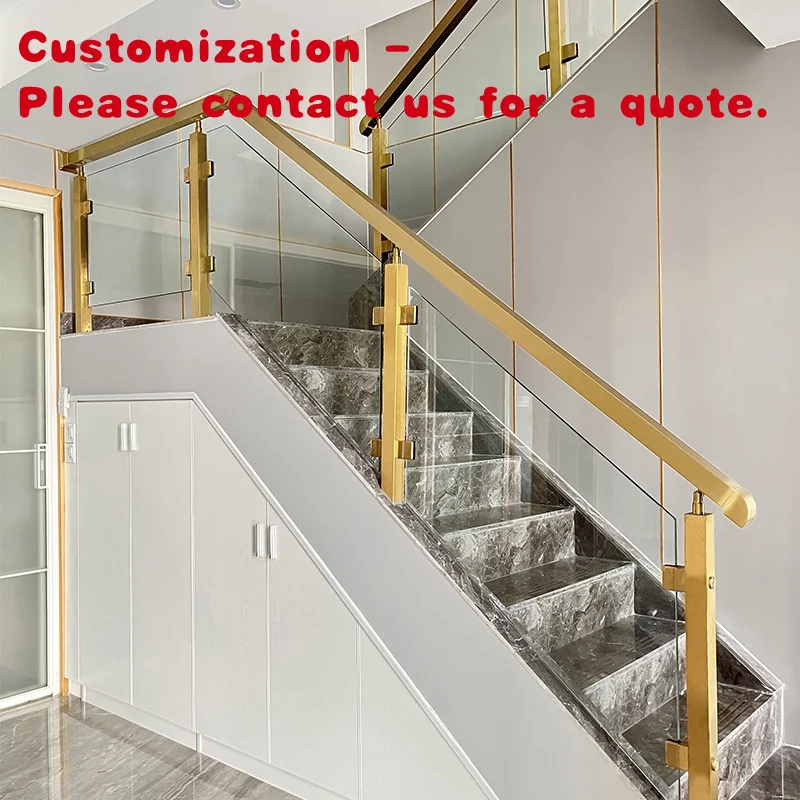 custom.Stainless Steel Colored Square Balustrade Post Double-sided Clamp Glass Railing Handrail Column Handrail Av