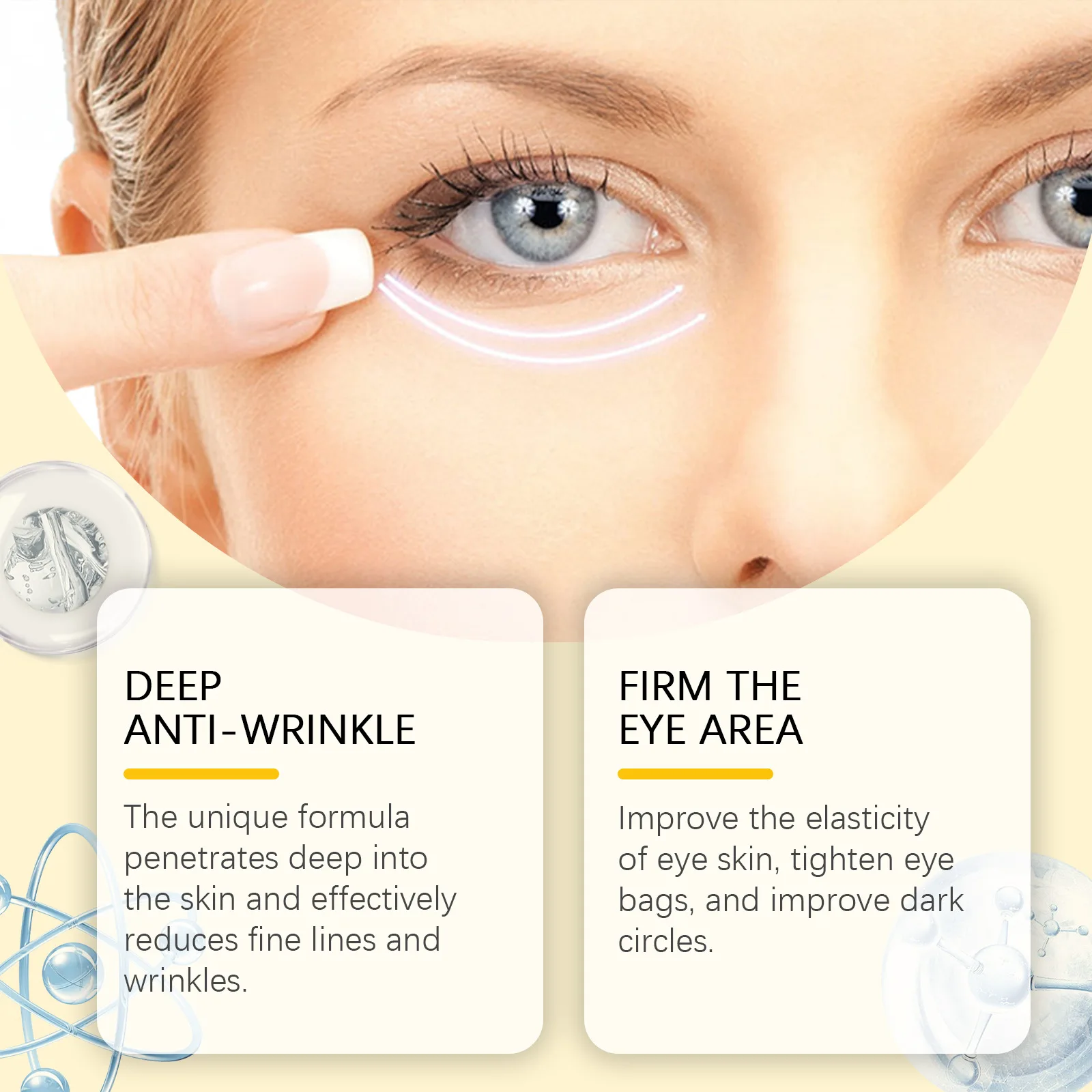 Anti Wrinkle Eye Cream Remove Dark Circles Lifting Firming Alleviate Bags Moisturize Brighten Temporary Eye Tightener Eye Cream