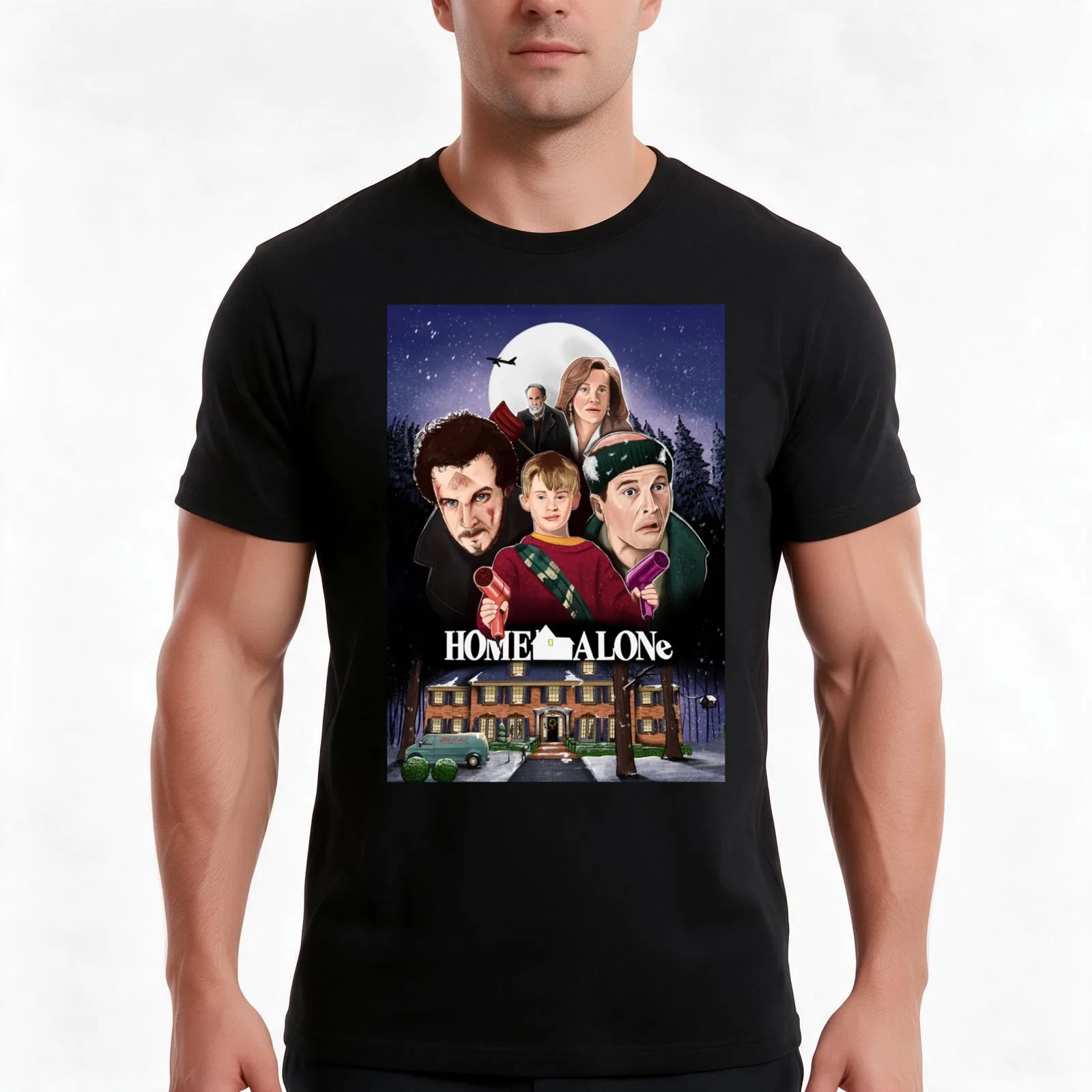 The Home Alone Christmas T-Shirt Summer Casual Cotton Tee Oversized Streetwear Tops Vintage Graphic Print Unisex Men Women