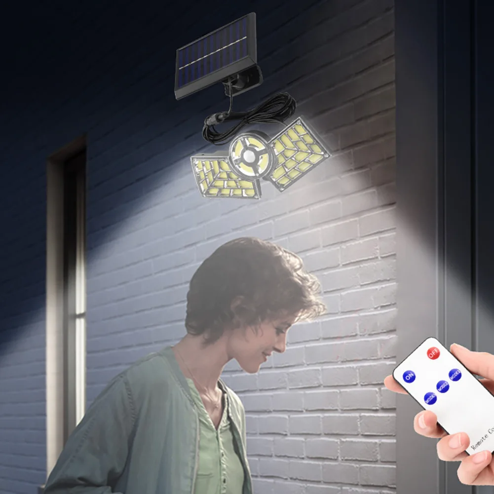 Luces solares impermeables con Sensor de movimiento para exteriores, luces de pared alimentadas por energía Solar para Patio, garaje, Patio trasero, porche, novedad de 2024