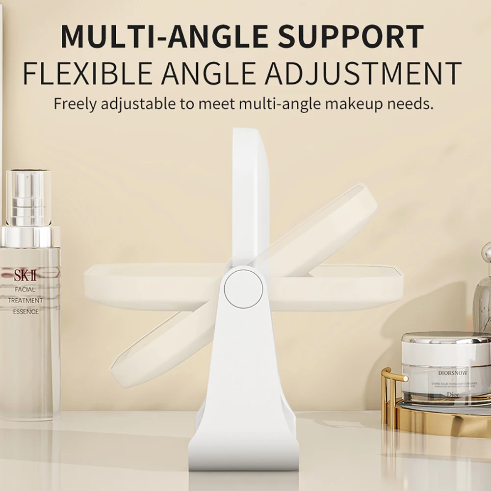 Miroir de maquillage LED intelligent, 3 couleurs, éversible, écran tactile à intensité variable, miroirs cosmétiques, électrique rotatif, beauté de maquillage pour table