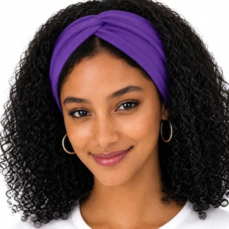 

Wide Headbands for Women Soft Cotton Twist Headband, 3.95" Extra Wide, Non Slip Workout Yoga Hair Band