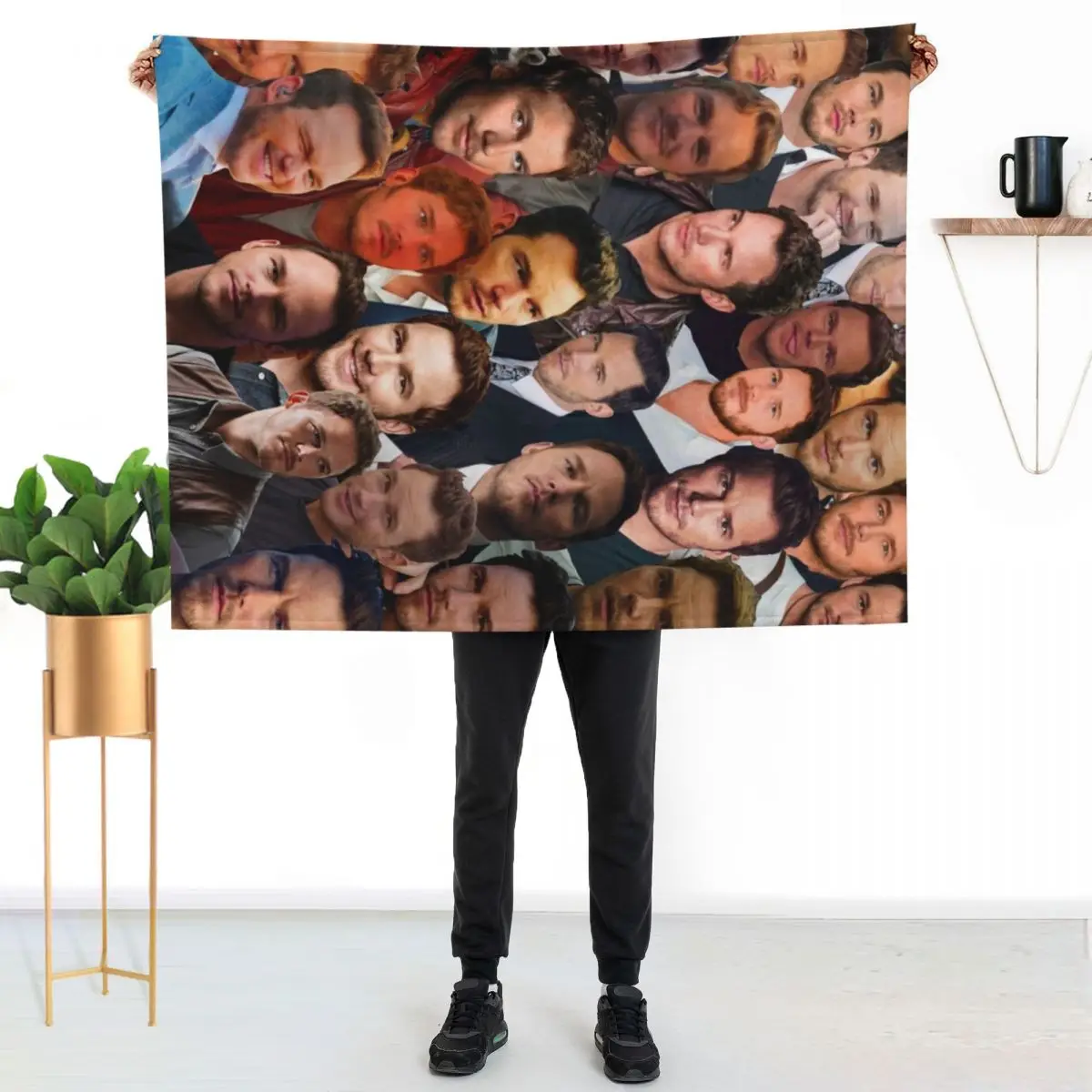 Chris Pratt Photo Collage Throw Blanket Furrys Bed linens Soft Plush Plaid Decorative Sofa Soft Plaid Decorative Throw Blankets