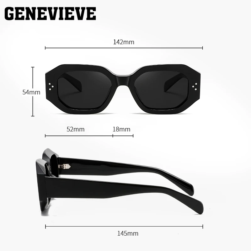 GENEVIEVE New Fashion Simple Small Frame Butterfly Design Customizable Prescription Polarized Sunglasses UV Protection S32116