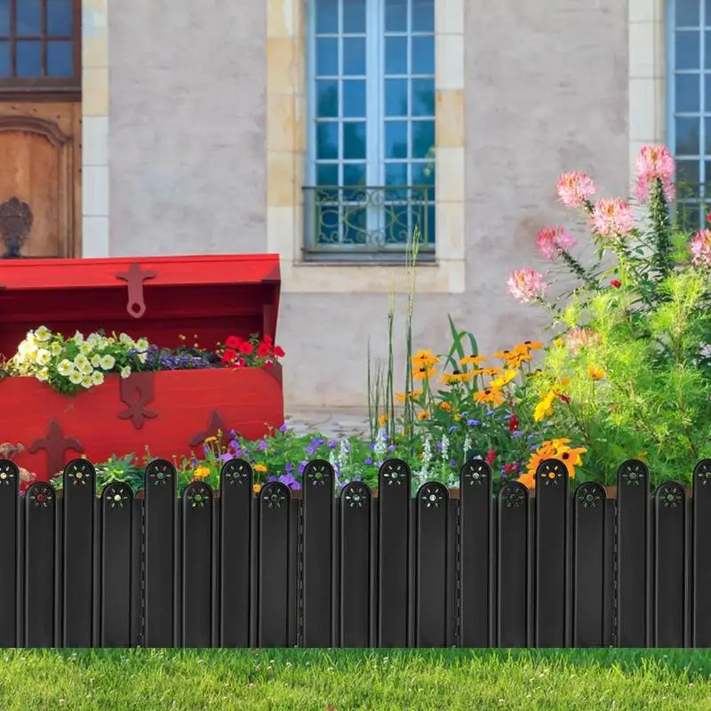 Garden Edging Border 10 Pack Flower Bed Edging Borders Decorative Garden Fencing Interlocking Animal Barrier Vegetable Palisade