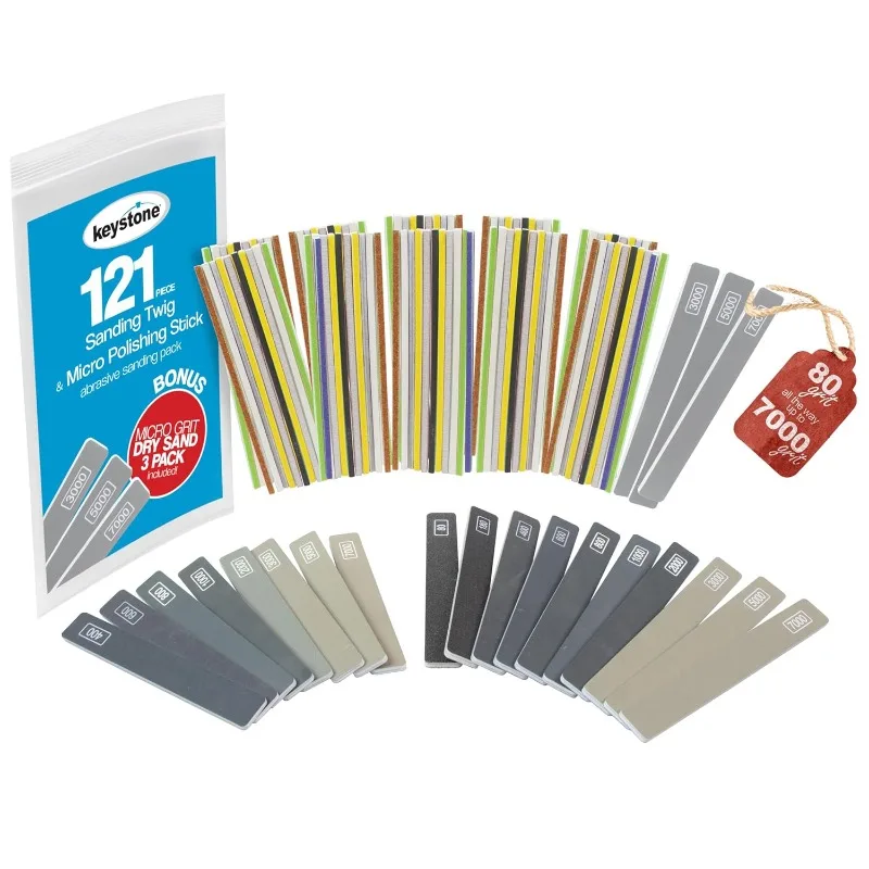 

Keystone Sanding Twigs Assortment w/Color Coded Grits Abrasive Micro Sander Sanding Sticks for Plastic Models Hobby Sanding
