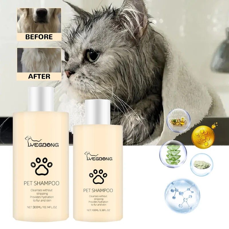 Shampoo For Dogs 100/300ml Anti Itch Cat Shampoo Natural Dog Body Wash Puppy Shampoo For Gentle Grooming Healthy Shiny Hair