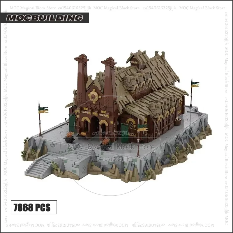 Serie de películas UCS Moc, famoso bloque de construcción Golden Hall, gran modelo, paredes, tecnología, ladrillos, vista a la calle, juguetes, regalos de navidad