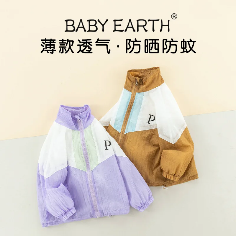 Children's sunscreen clothing summer thin boys baby quick-drying tops summer clothing mosquito-proof girls sunscreen clothing