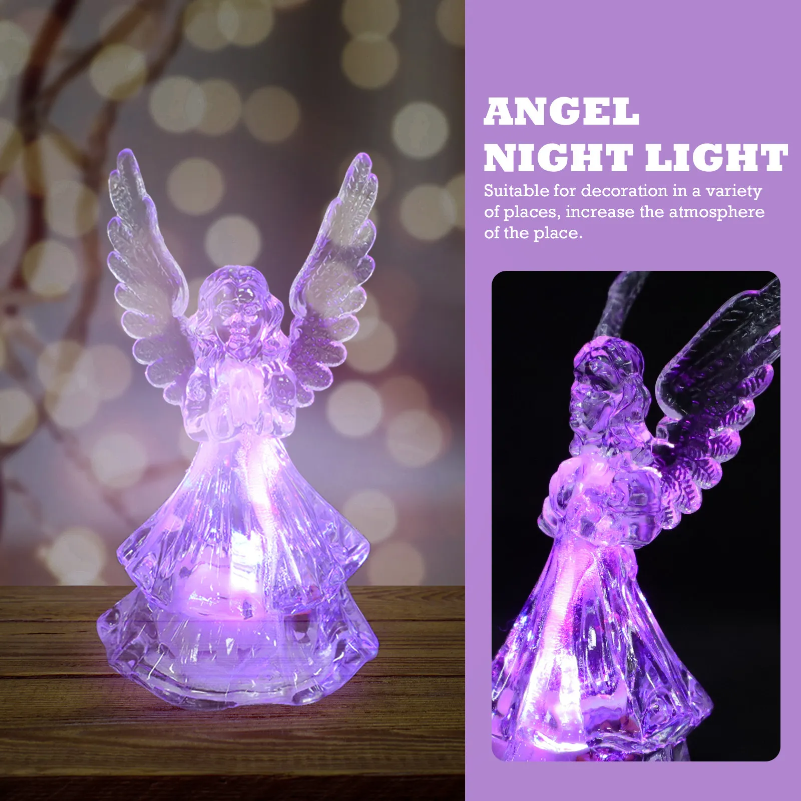 

Набор из 5 светящихся акриловых ночников в форме ангелов для создания праздничной атмосферы на вечеринках и декораций