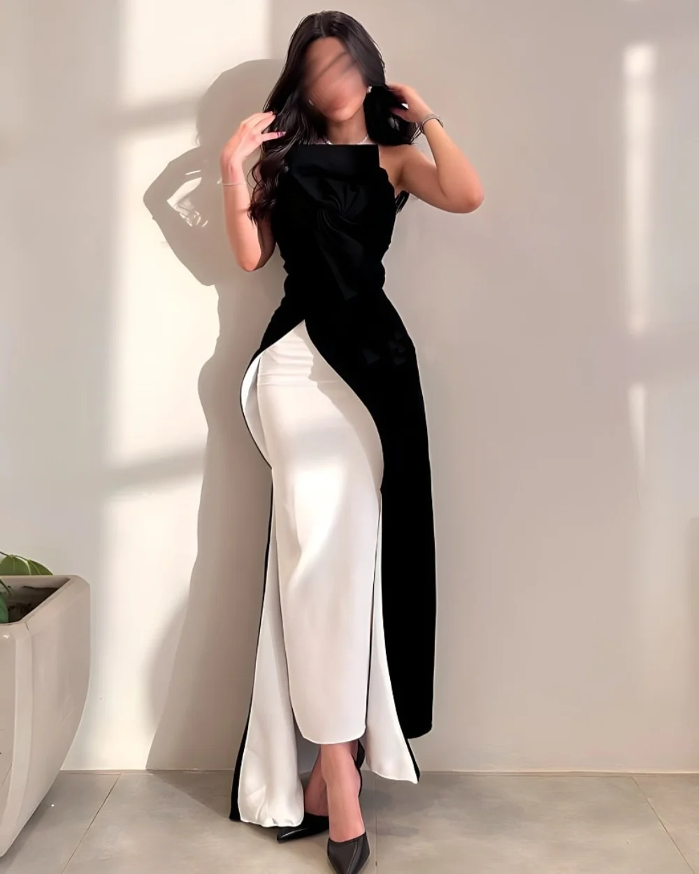 

Customized Modern Style High quality Chiffon Ruched Draped Asymmetrical Strapless Long Dresses Bespoke Occasion Dresses Fashion