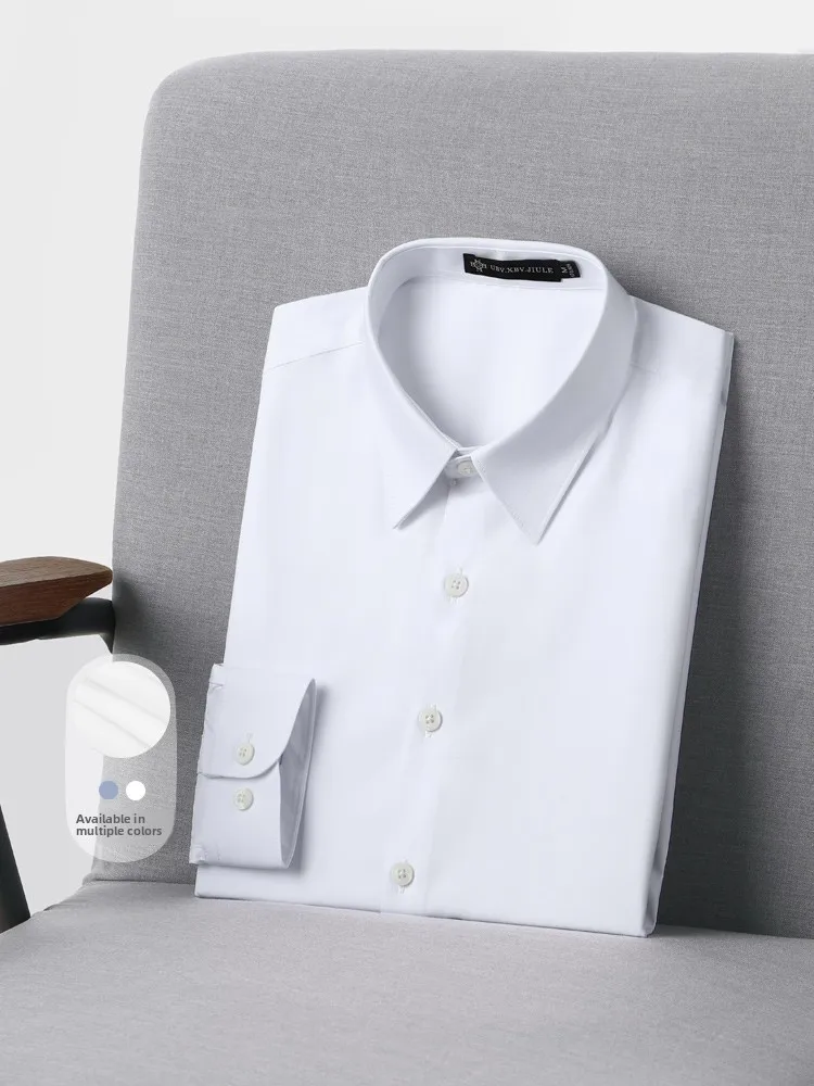 

Casual Long Sve Busin irt Men's Wrinkle Free Silk Luster Sl Autumn Faion Ci Sle Polyester Blend irt