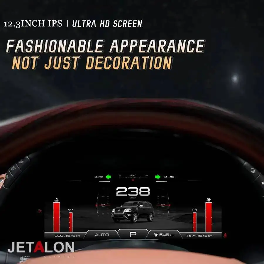 LCD Digital Instrument Cluster Speedometer Dashboard Panel Odometer Virtual Cockpit 12.3