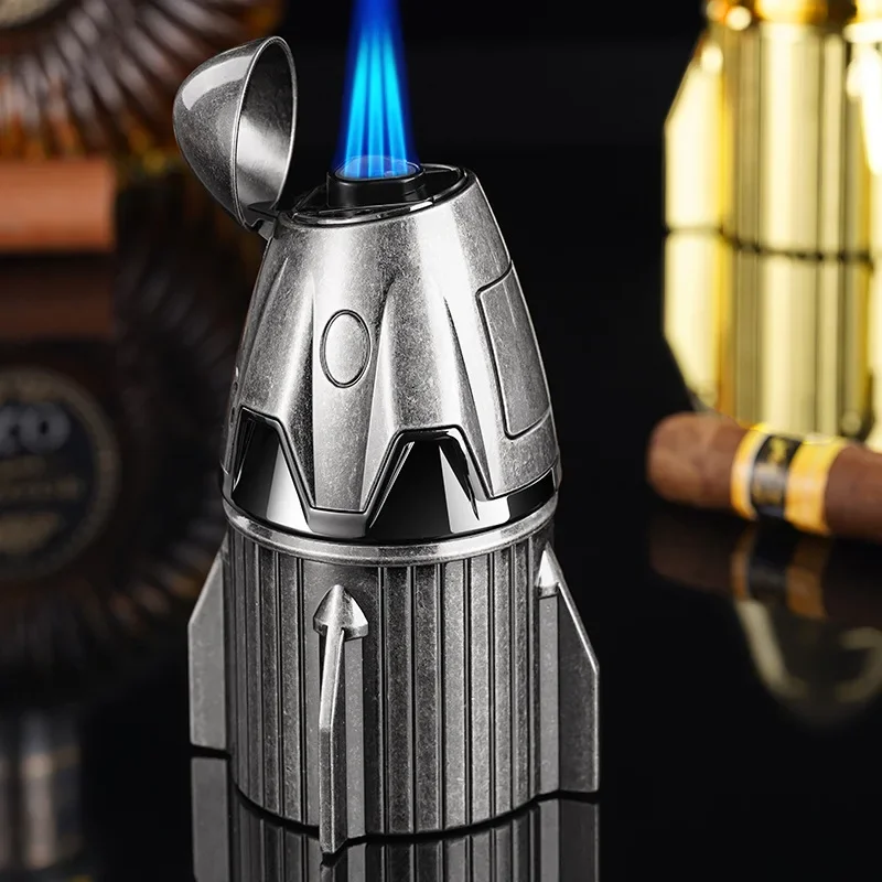 

New SpaceX Style Three Fire Direct Charging Inflatable Cigar Lighter, Multi Functional Cigar Lighter, Cigar Accessories