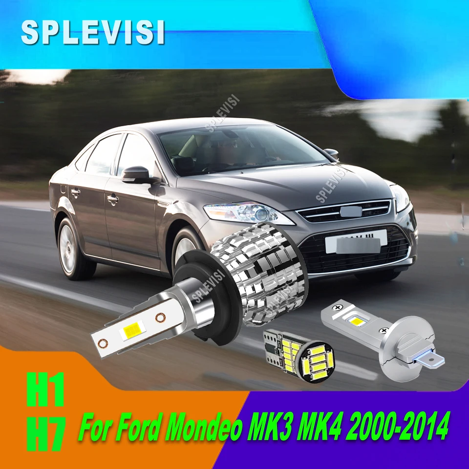 

H1 H7 Headlight High Low Beam LED Bubls makes more street lights concentrated For Ford Mondeo MK3 MK4 2000 2001 2002 2003-2014