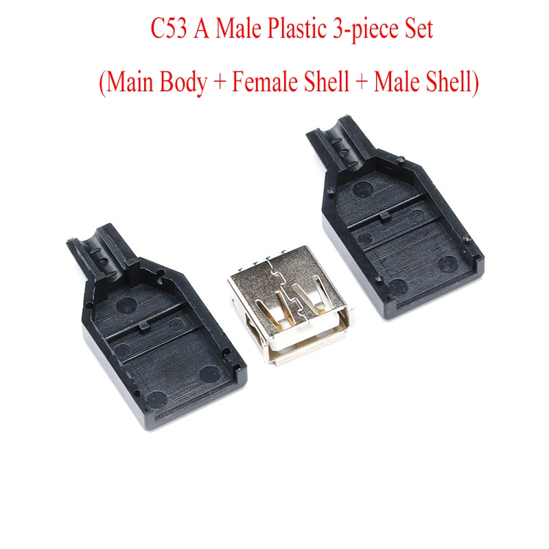 10Sets C53 A Male Plastic 3-piece Set (main Body + Female Shell + Male Shell) Male/Female Connector