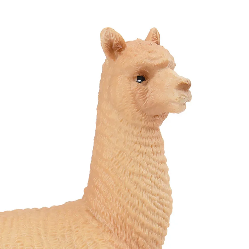 Toymany Simulation Male Alpaca Wildlife Animal Model Toy Mini Figures Dolls Action Figurines Toys Children Gift Cake Decoration