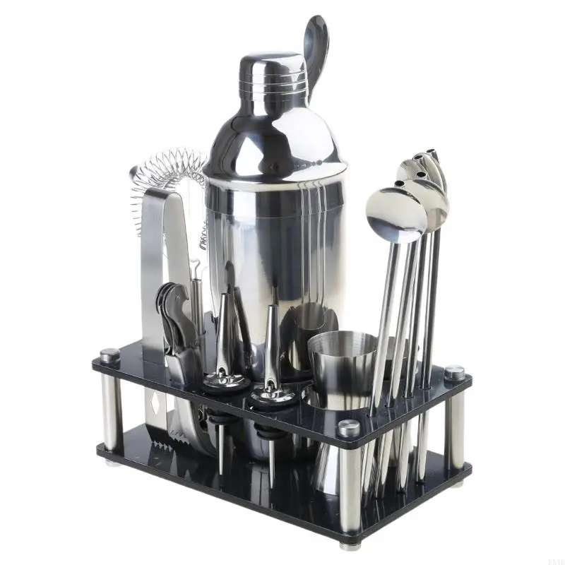 KX4B Tail Cocktail Bartenders Juego camareros acero inoxidable 304 Juego camareros acrílicos y cóctel Receta Bar Bar