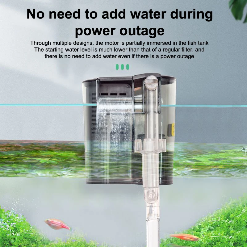 3 In 1 Small Aquarium Filter Small Tank Filter Suspension Oxygen Pump