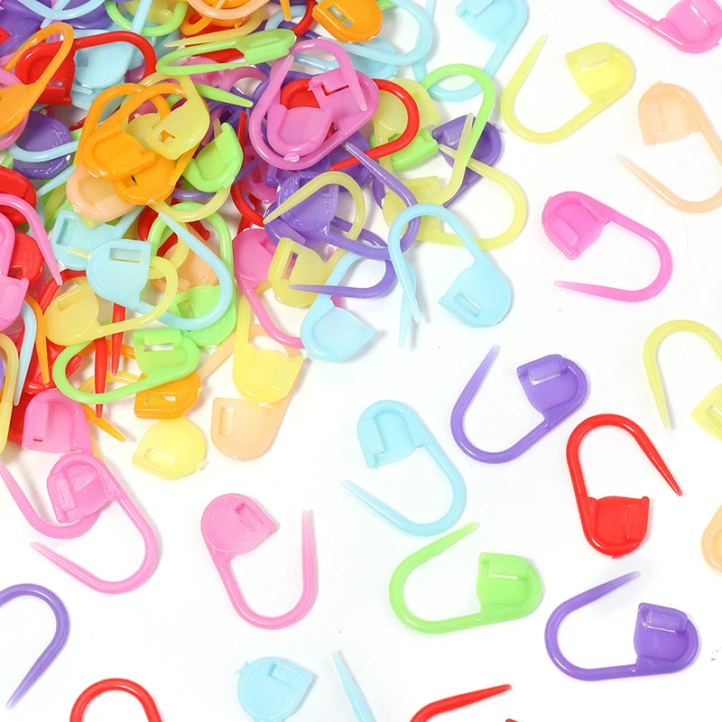 20-100PCS 2.2cm Mixed Color Plastic Small Mark Buckle Crochet Locking Stitch Markers Clips Home DIY Tools Sewing Accessories ZYF
