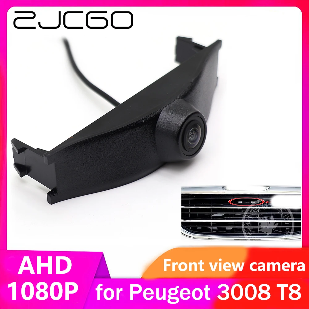 

ZJCGO AHD CVBS 1080P 170° Car LOGO Parking Front View Camera for Peugeot 3008 T8 Facelift 2013 2014 2015 2016