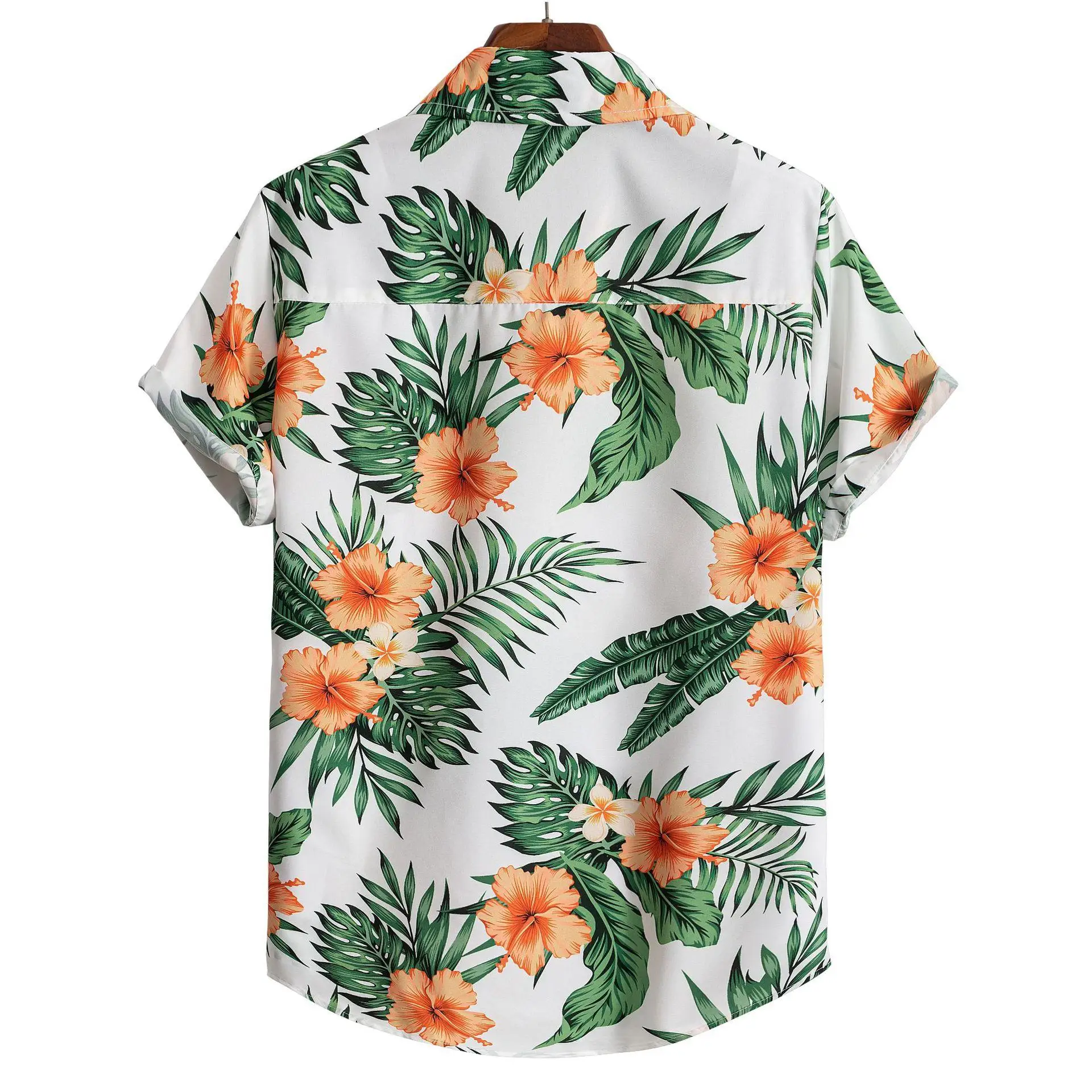 남성용 ort Sve irt 비치 프린트 폴리에스테르 얇은 봄 꽃무늬 캐주얼 irt 남녀 공용 이너웨어