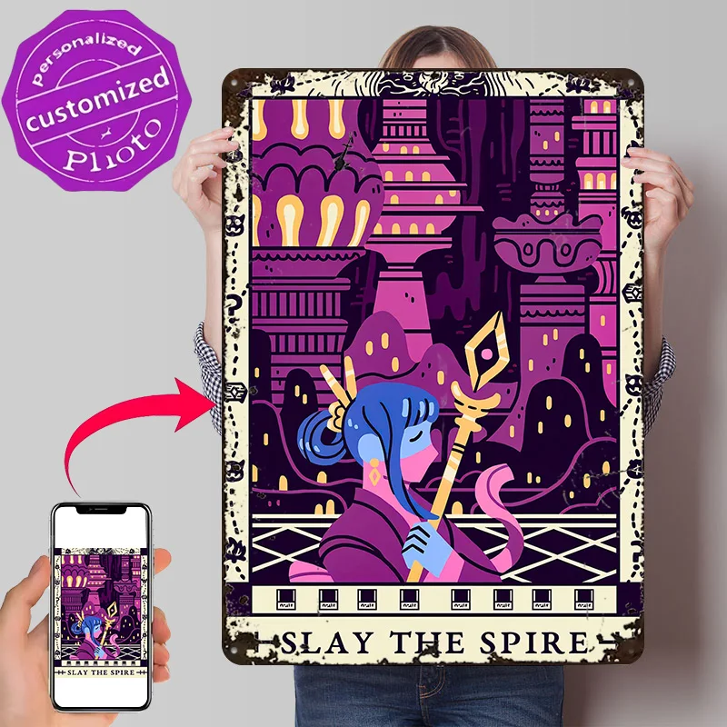 Slay the Spire Character Art Poster Retro 3D Printed Metal Signs Customized Wall Hanging Gift for House Decor Room Coffee Bar