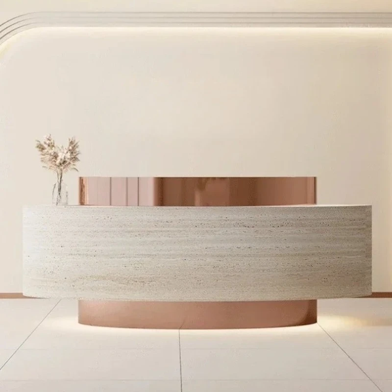

Modern Company Front Desk Reception Desk Beauty Salon Training Institution Luxury Bar Counter Women Clothing Store Checkout