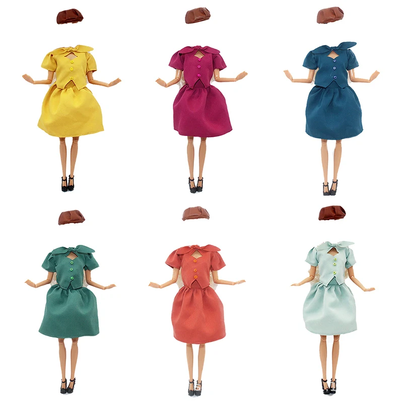 3pcs/Set Top+Skirt+Hat Doll Daily Outfits ​Doll Clothes Set for 30cm Girl Doll Accessories Girls Toy Gifts