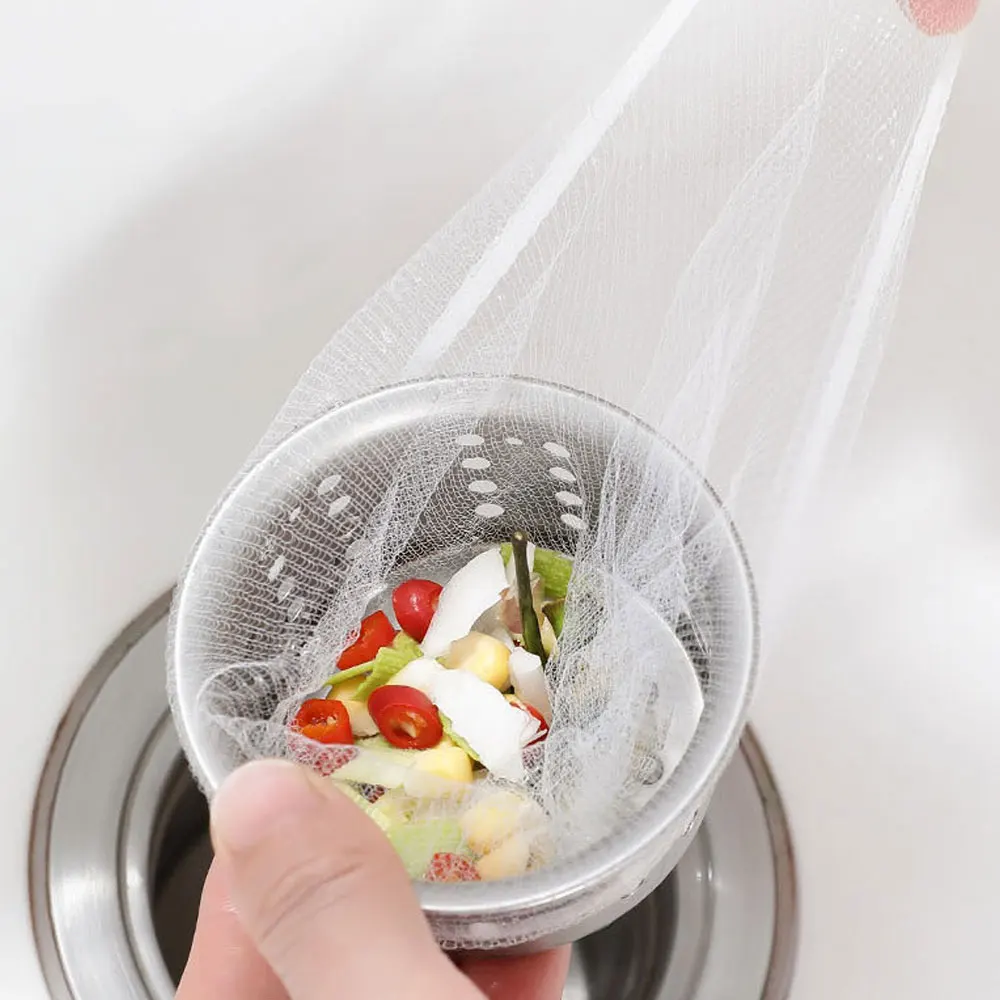 30x Disposable Sink Filter Mesh Bags Kitchen Sink Strainer Drain Hole Anti-blocking Garbage Bag Cleaning Strainers Storage Net