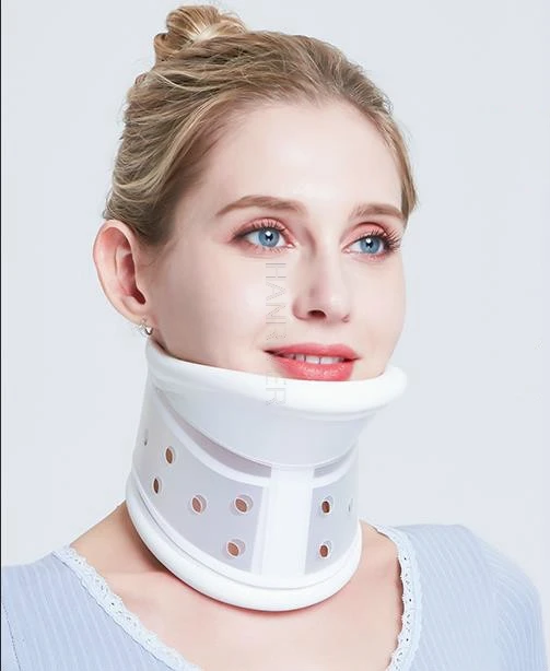 Cervical spine support cervical neck brace with a cervical support brace and an orthotic cervical vertebra sleeve to hold the ad