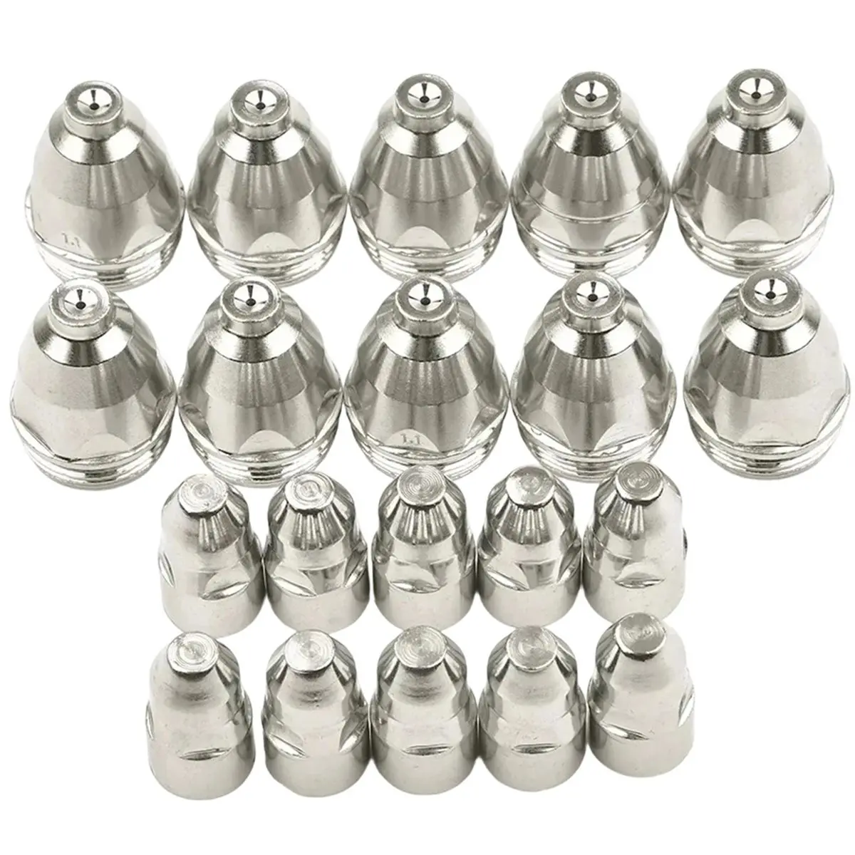 Promotional-20pcs Premium 100A P80 Plasma Cutting Electrodes Nozzles CNC Cutter P80 Plasma Torch Consumable Tips 1.7mm